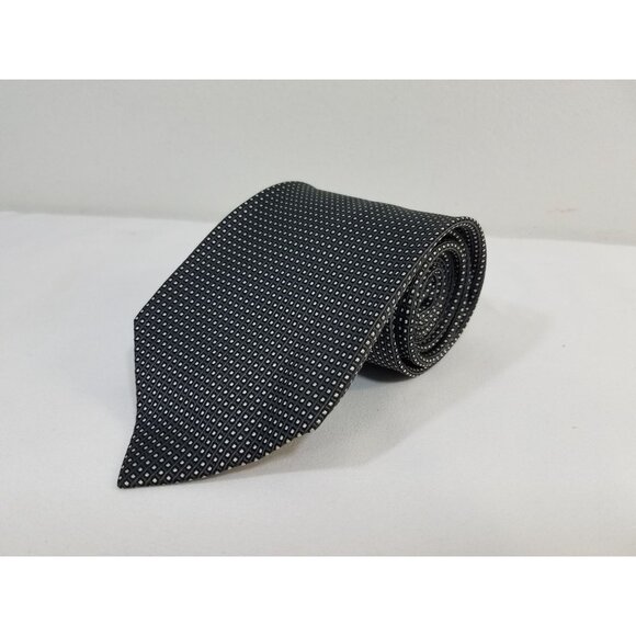 Calvin Klein Mens Silk Necktie Black Micro Dot Pattern 3.5" Width 59" Length - Picture 8 of 8